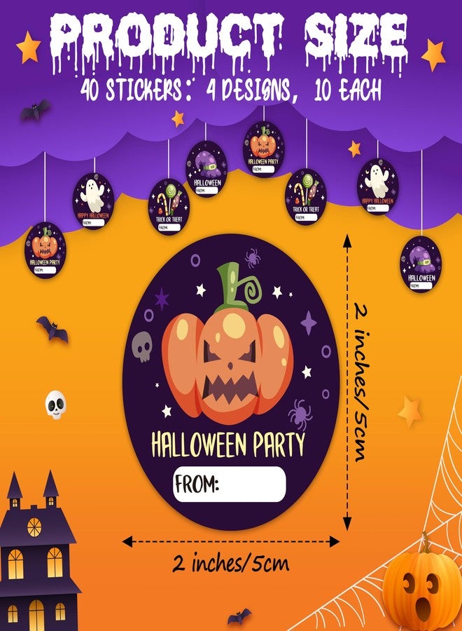 TIRYWT Funny Halloween Candy Skull Tags Stickers for Bags & Decor, Cute Halloween Label Stickers, Happy Halloween Holiday Stickers for Parties - A02 - Image 2